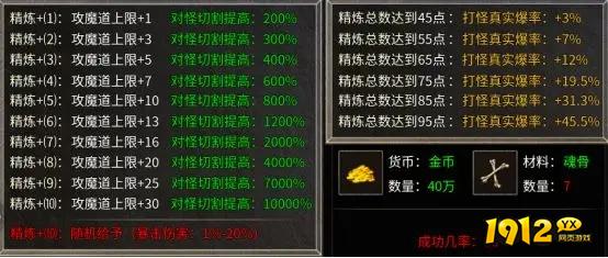 《破天刀0.1折》魂骨精炼