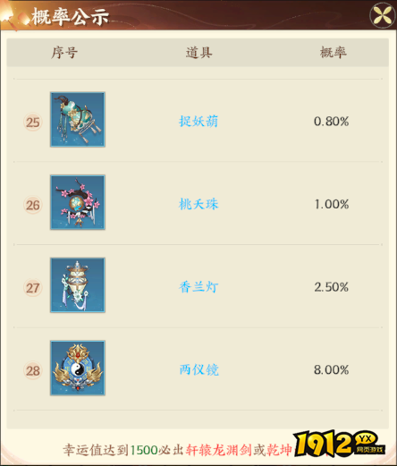 《一梦九霄》概率公示