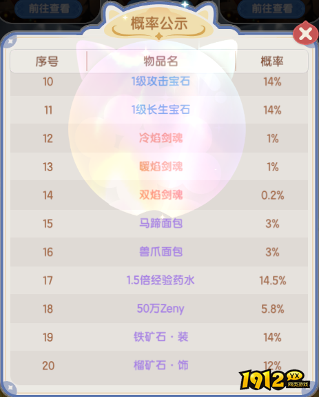《仙境传说:破晓》概率公示 《仙境传说:破晓》概率公示