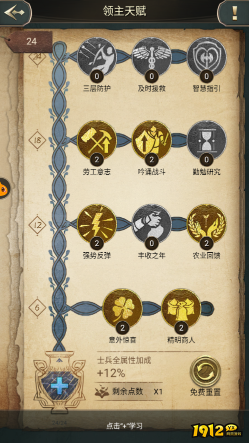 《万乘之国》领主天赋 《万乘之国》领主天赋
